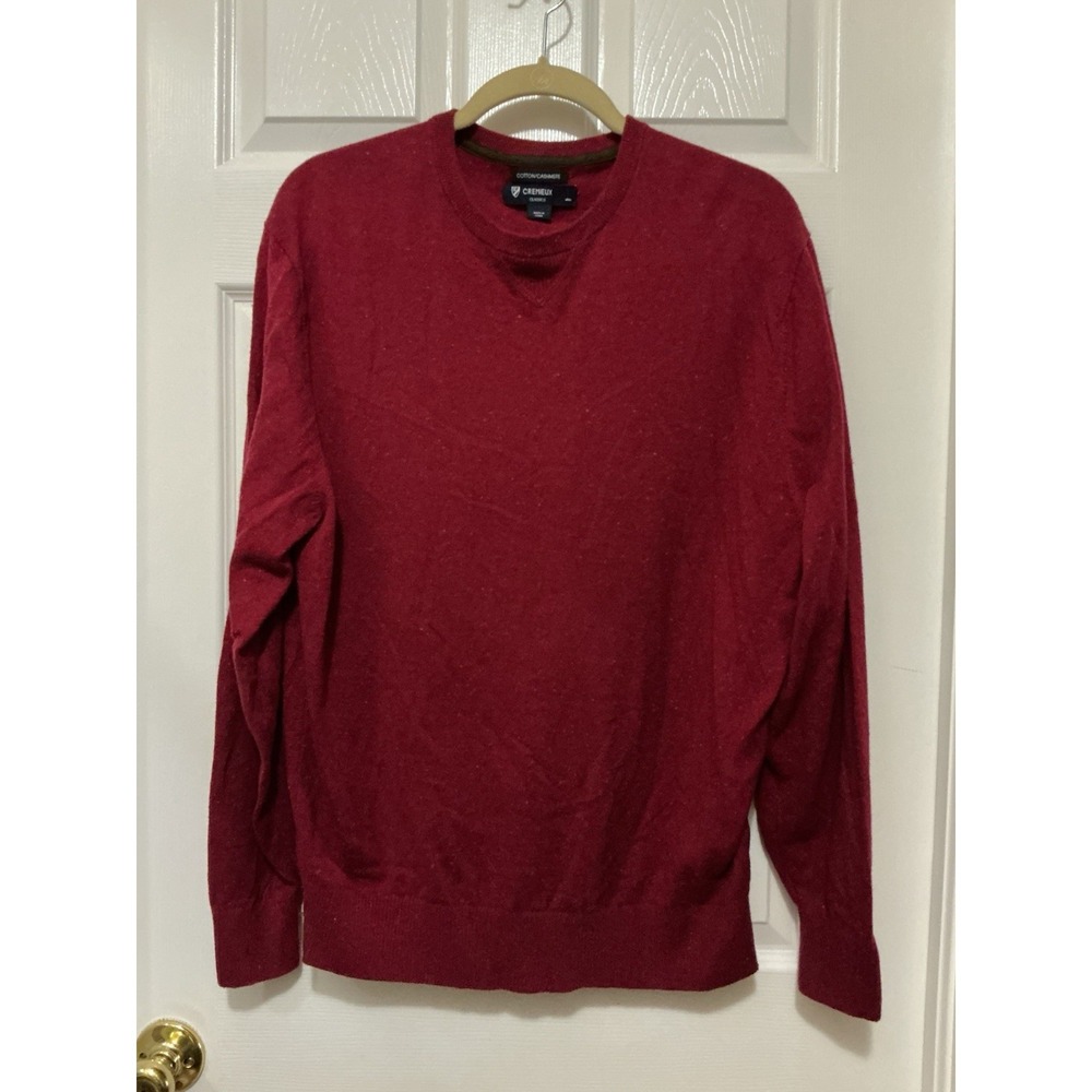 Cremieux Classics Men's Cotton Cashmere Sweater Red L Long Sleeve Pullover EUC